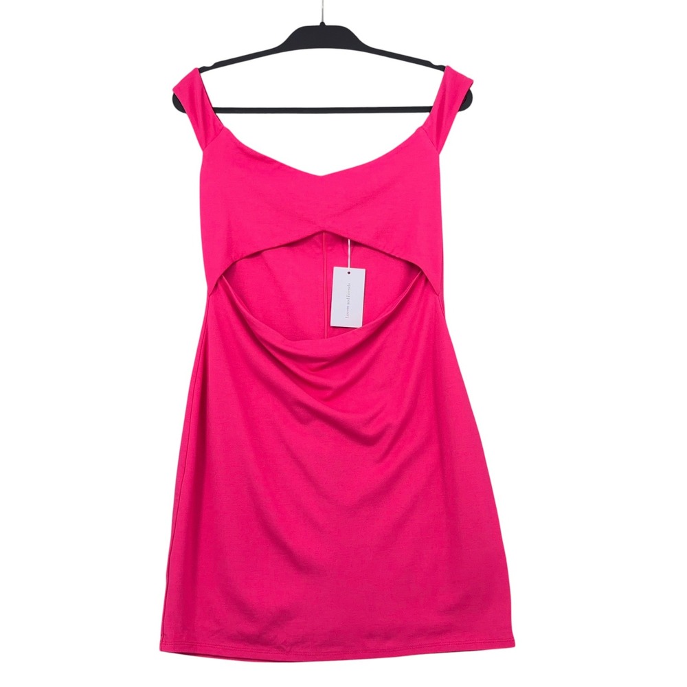 Lovers and Friends Rachel Hot Pink Cutout Mini Dress Size L Bodycon Revolve